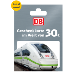 Bild zu REWE Kartenwelt: 30€ DB Gutschein für 26€