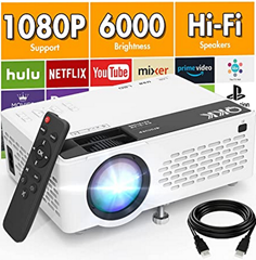 Bild zu [Prime Day] QKK V08 1080P Full HD, 6000 Lumen Mini Beamer für 48,99€