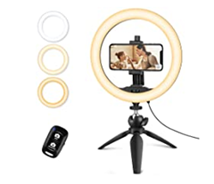 Bild zu UBeesize 10″ Selfie Ring Licht mit Stativ & Handy-Halter für 12,99€