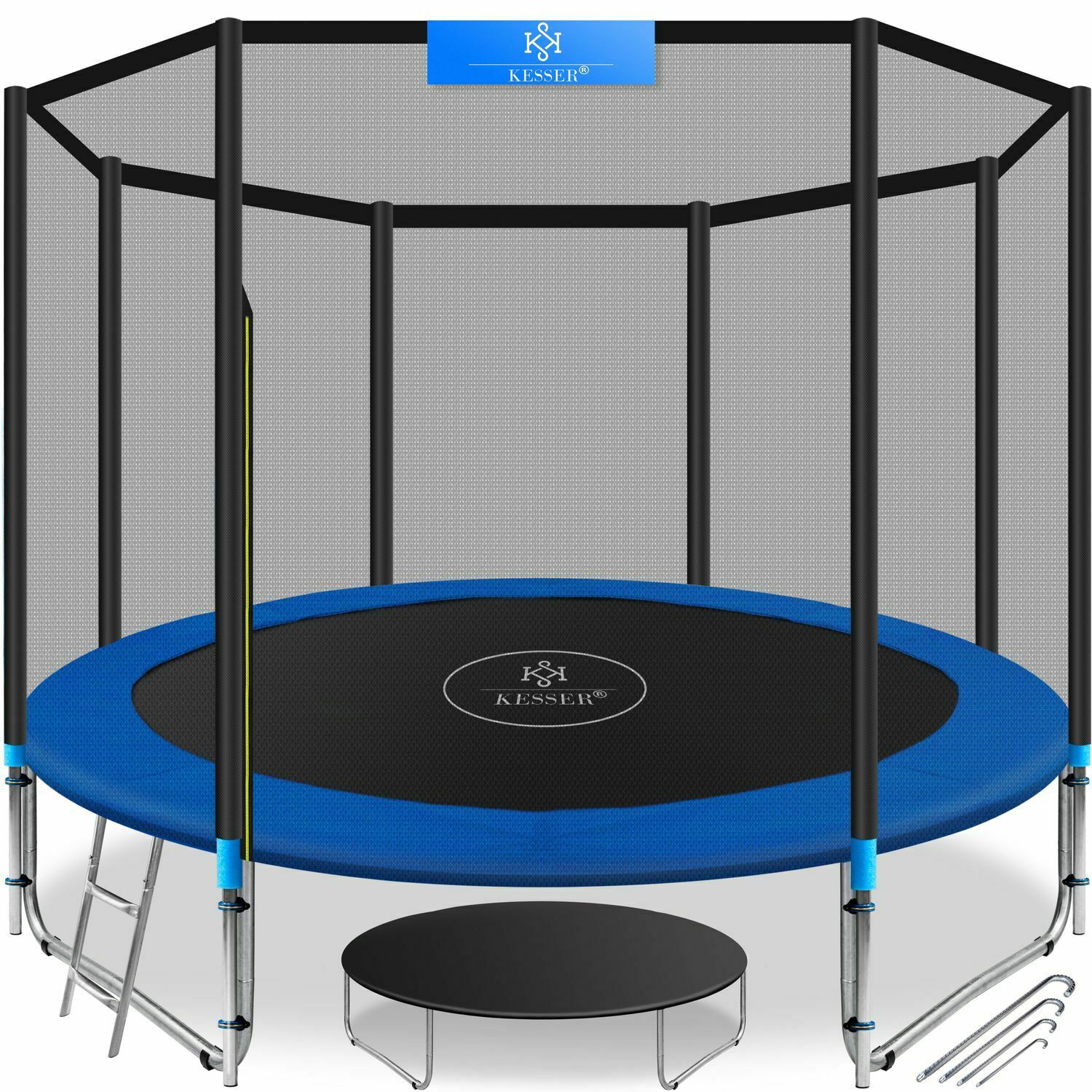 Bild zu 305 cm Kesser Gartentrampolin mit Regenabdeckung und Leiter für 199,80€ (Vergleich: 269,80€)