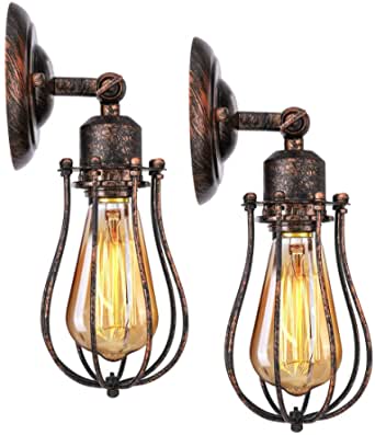 Bild zu KINGSO Vintage Industrial Wandlampe (E27) im Doppelpack für 26,59€