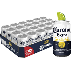 Bild zu [Prime] Corona Extra Premium Lager Dosenbier (24 x 0.33 L) für 16,89€ + 6€ Pfand (VG: 23,56€)