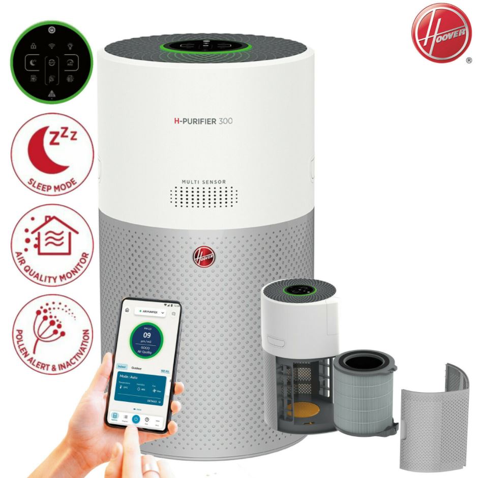 Bild zu Hoover H-purifier 300 smarter Luftreiniger für bis 100qm für 161,99€ (VG: 189,90€)