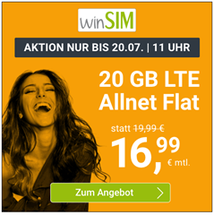 Bild zu 20GB LTE Datenflat + Allnet Flat im o2 Netz für 16,99€/Monat – optional jederzeit (Frist 3 Monate) kündbar