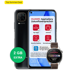 Bild zu Huawei P40 lite inkl. Huawei Watch 3 Pro für 25€ mit 15GB LTE Datenflat, SMS und Sprachflat im o2 Netz für 25,99€/Monat