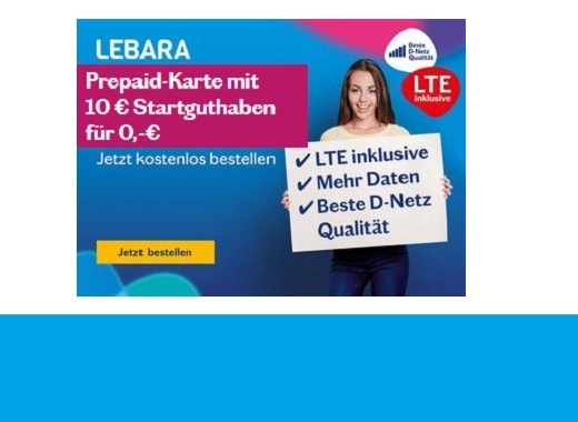 Bild zu Lebara: kostenlose Prepaid-SIM-Karte im Telekom-Netz inkl. 10€ Startguthaben