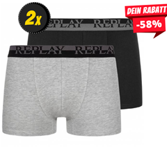 Bild zu SportSpar: 2er-Pack REPLAY Herren Boxershorts (Gr. S – 2XL, verschiedene Farben) für 9,99€ inkl. Versand (VG: 19€)