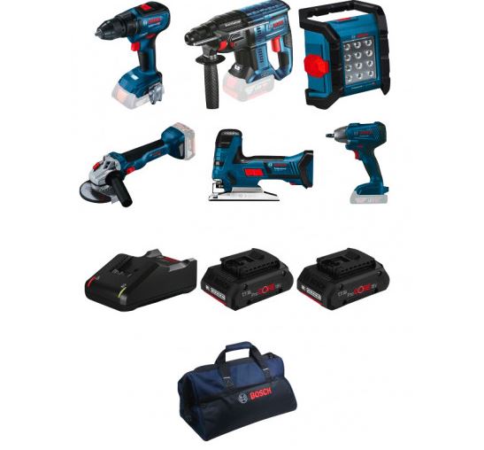 Bild zu 10 teiliges Bosch Akku-Spezialset inkl. 2x 4,0 Ah Akku und Tasche für 799,99€ (VG: 981,07€)