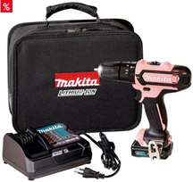 Bild zu Makita Akku-Schlagbohrschrauber HP331DSAP1 (Sonderedition in Rosa-schwarz, max. 1700 U/min, inkl. Akku & Ladegerät) für 98,16€ (VG: 117€)