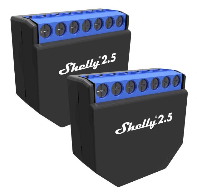 Bild zu 2er Pack des Shelly 2.5 WiFi-Switch mit Messfunktion für 33,96€ (VG: 43,96€)