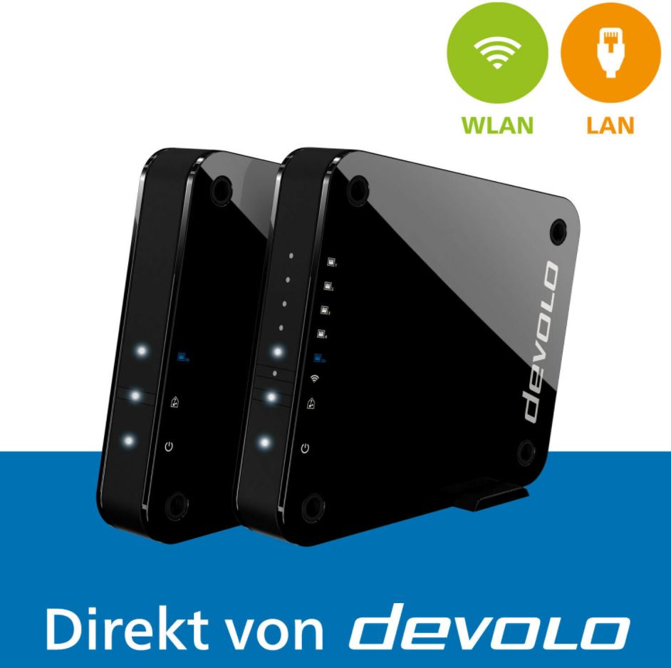 Bild zu devolo 9855 GigaGate Starter Kit WLAN-Repeater zertifiziert generalüberholt (WLAN Bridge 2000 MBit/s 2.4 GHz, 5 GHz) für 99,99€ (VG: 202,99€)