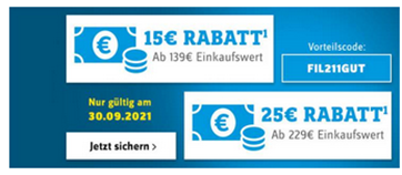 Bild zu [nur heute] Conrad: 15€ Rabatt ab 139€ oder 25€ ab 229€