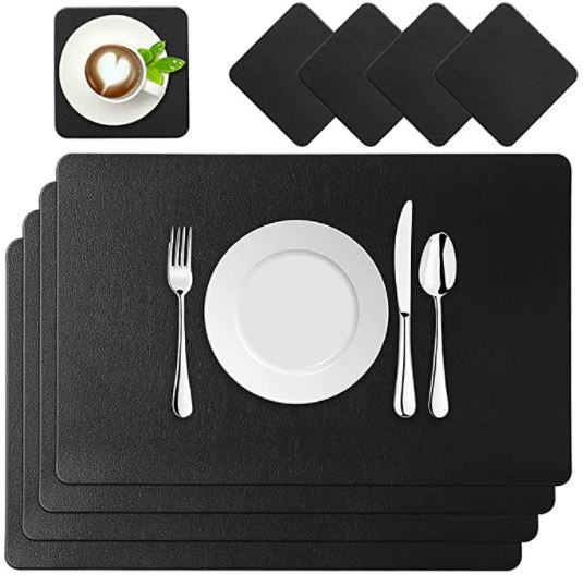 Bild zu 4er Set der BaoWnylz Platzsets aus Kunstleder 45x30cm + 4 Untersetzer für 5,69€ dank 20% + 50% Rabatt