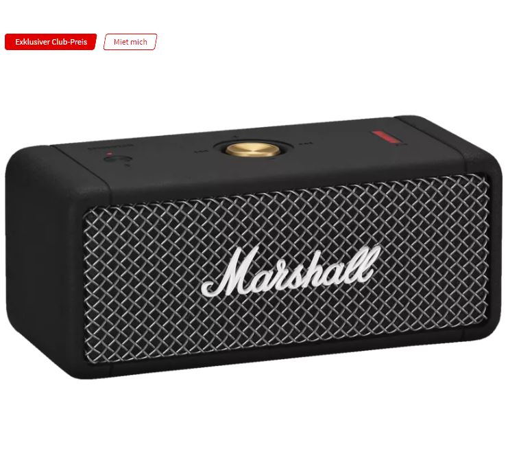 Bild zu MARSHALL Emberton BT Bluetooth Lautsprecher, Schwarz, Wasserfest ab 91,69€ (VG: 112€)