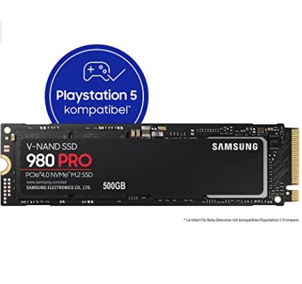 Bild zu SAMSUNG 980 PRO, offiziell Playstation 5 kompatibel, 500 GB SSD M.2 via NVMe, intern für 77,79€ (VG: 94,80€)