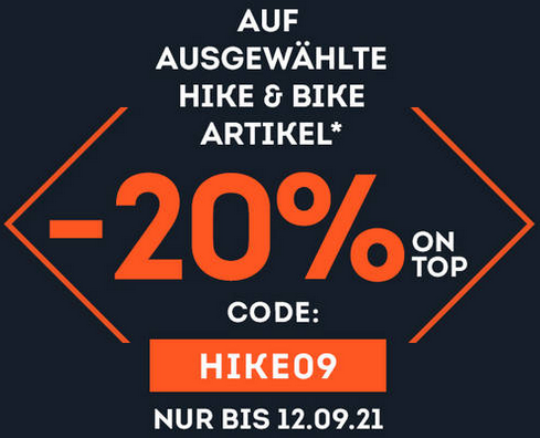 Bild zu SportScheck: 20% Extra-Rabatt auf ausgewählte Hike & Bike Artikel