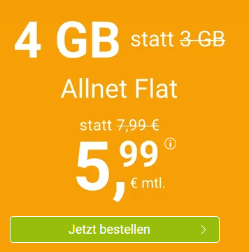 Bild zu WinSIM: 4 GB LTE Datenflat, SMS und Sprachflat im o2 Netz für 5,99€/Monat (3 Monate Kündigungfrist)