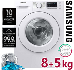 Bild zu Samsung 8 + 5 kg Waschtrockner mit Digital Inverter Technologie für 409,99€ (Vergleich: 599,98€)