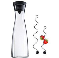 Bild zu WMF Basic Wasserkaraffe Set 3-teilig, Karaffe mit 2 Fruchtspieße (18 und 24 cm), Glas-Karaffe 1,5l ab 20,33€