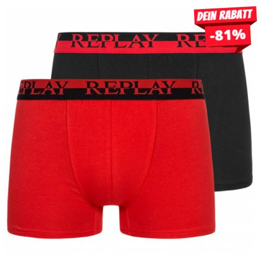 Bild zu [Tagesdeal] 2er Pack REPLAY Boxer Herren Boxershorts ab 8,39€ (VG: 21,94€)