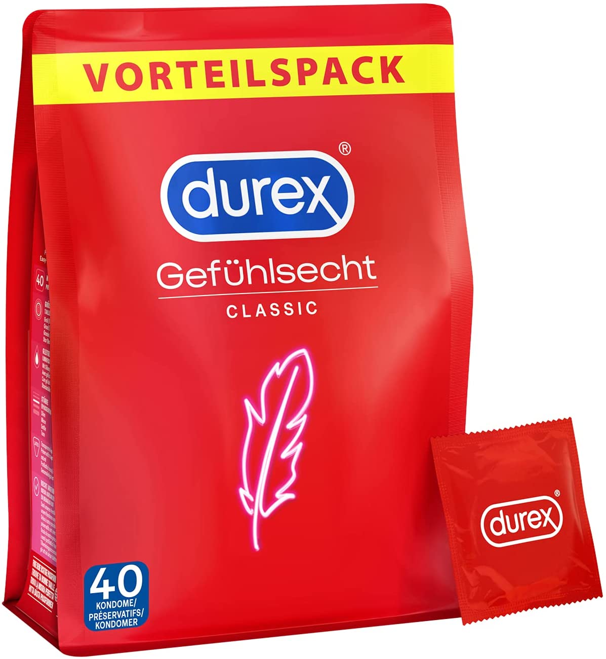 Bild zu 40er Pack Durex Gefühlsecht Classic Kondome für 18€ (Vergleich: 24,23€)