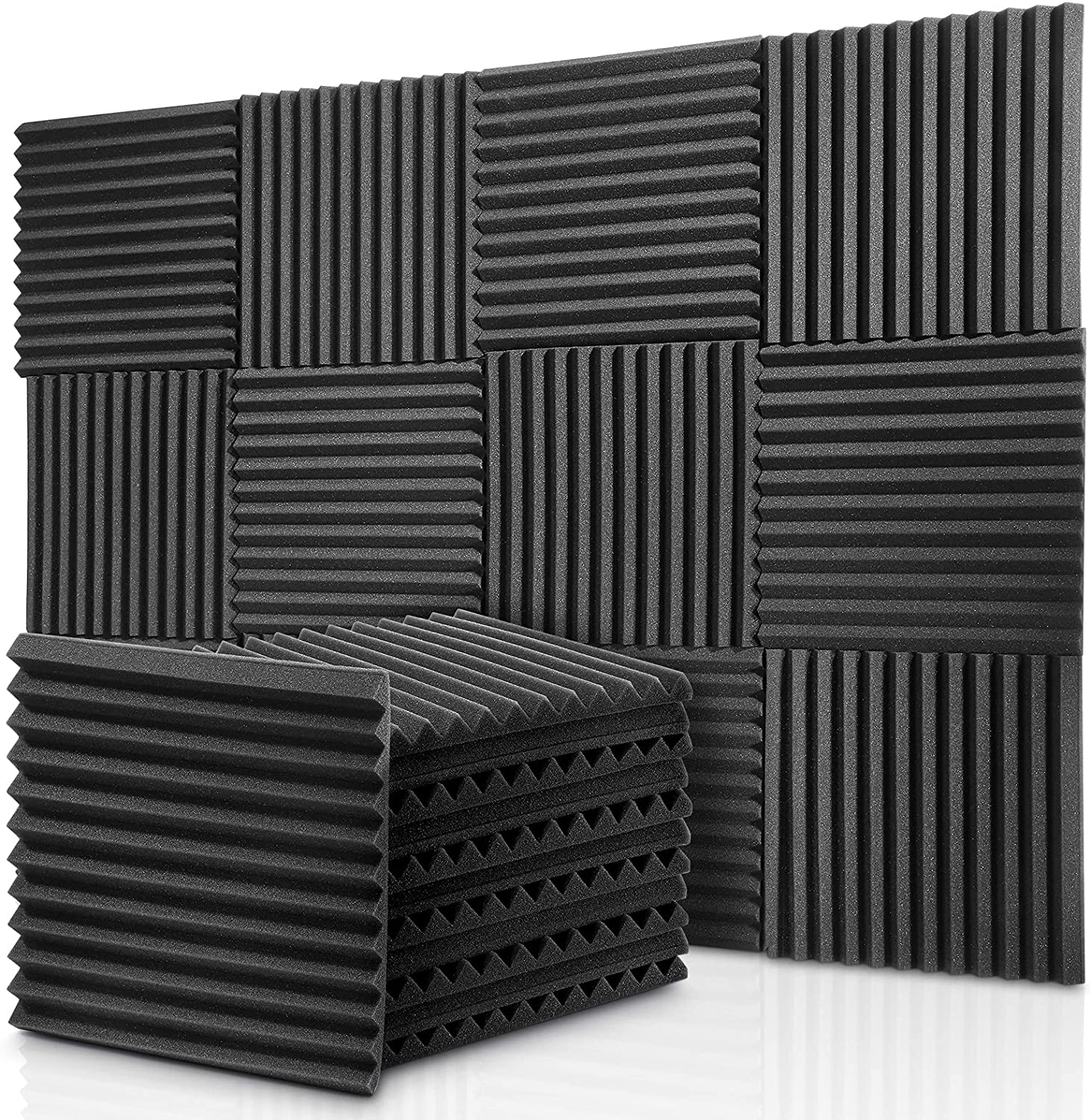 Bild zu 12er Pack Donner Akustikschaumstoff-Platten zur Schalldämmung (30x30x2.5cm) für 20,99€