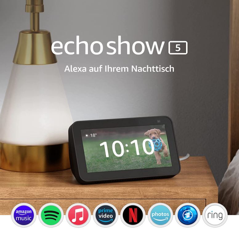 Bild zu 2x den Echo Show 5 (2. Generation, 2021) für 79€ (VG: 109,88€)