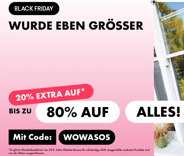 Bild zu ASOS: bis zu 80% Rabatt auf Alles + 20% Extra-Rabatt auf fast alles ab 30€ Mindestbestellwert