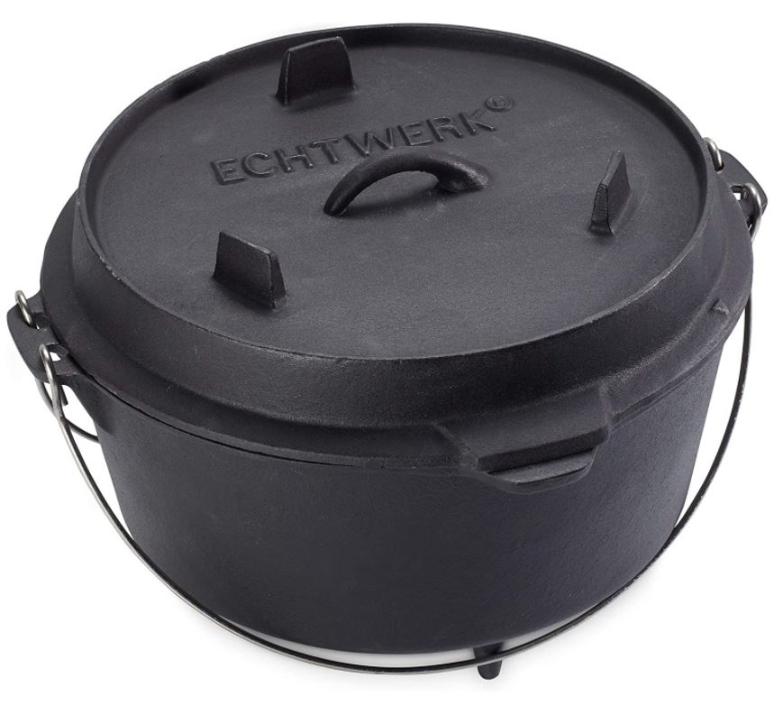 Bild zu Echtwerk gusseisernen Dutch Oven 8 Liter Feuer-, Grill-, Schmortopf für 50,91€ (VG: 79,95€)