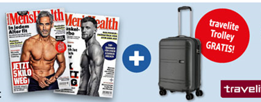 Bild zu 6 Ausgaben Mens Health inkl. gratis travelite Trolley (Vergleich 59,95€) für 31,50€