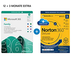 Bild zu Microsoft 365 Family 12+3 Monate Abonnement, 6 Nutzer inkl. McAfee oder Norton für 54,99€