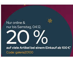 Bild zu Galeria: 20% Rabatt auf ausgewählte Artikel (ab 100€ MBW)