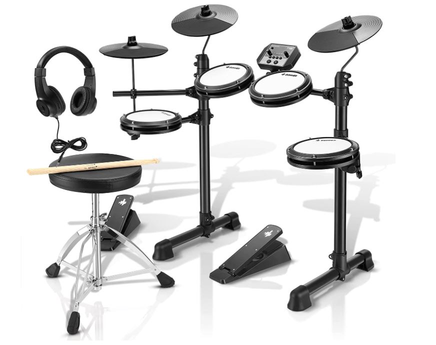 Bild zu Donner E-Schlagzeug DED-80 mit 180 Sounds, Heavy Duty Pedalen, Schlagzeughocker, Sticks & Kopfhörer für 239,99€