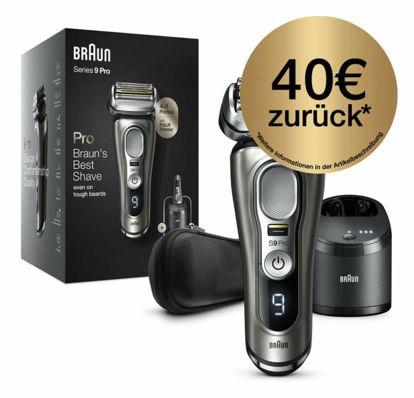 Bild zu Braun Series 9 Pro 9465cc Akkurasierer inkl. SmartCare Center für 229,99€ (VG: 253,51€) + 40€ Cashback