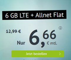 Bild zu [endet morgen] 6GB LTE Daten + Allnet Flat (inkl. SMS) im o2 Netz für 6,66€/Monat – monatlich kündbar