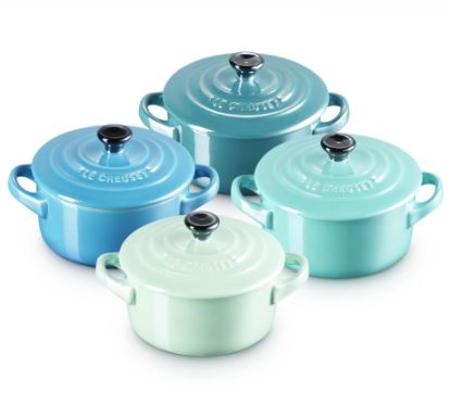 Bild zu LE CREUSET 4er Set Mini Cocotte in 3 Farben ab 53,94€ (VG: 71,20€)