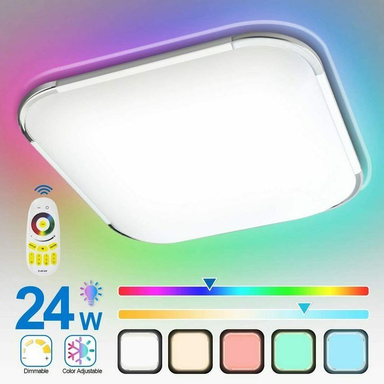 Bild zu 20% Rabatt auf die 24w LED Panel Deckenlampe (weiß, RGB, dimmbar) = 24,79€