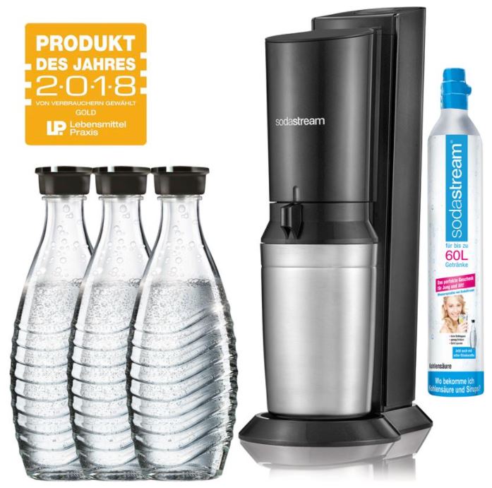 Bild zu SodaStream Crystal 2.0 Wassersprudler in TITAN mit 3 Glaskaraffen für 79,90€ (VG: 88€)