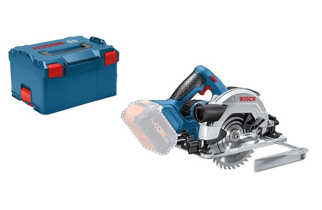 Bild zu Bosch Professional 18V System Akku Kreissäge GKS 18V-57 G (ohne Akkus und Ladegerät, in L-BOXX) für 124,76€ (VG: 146,37€)