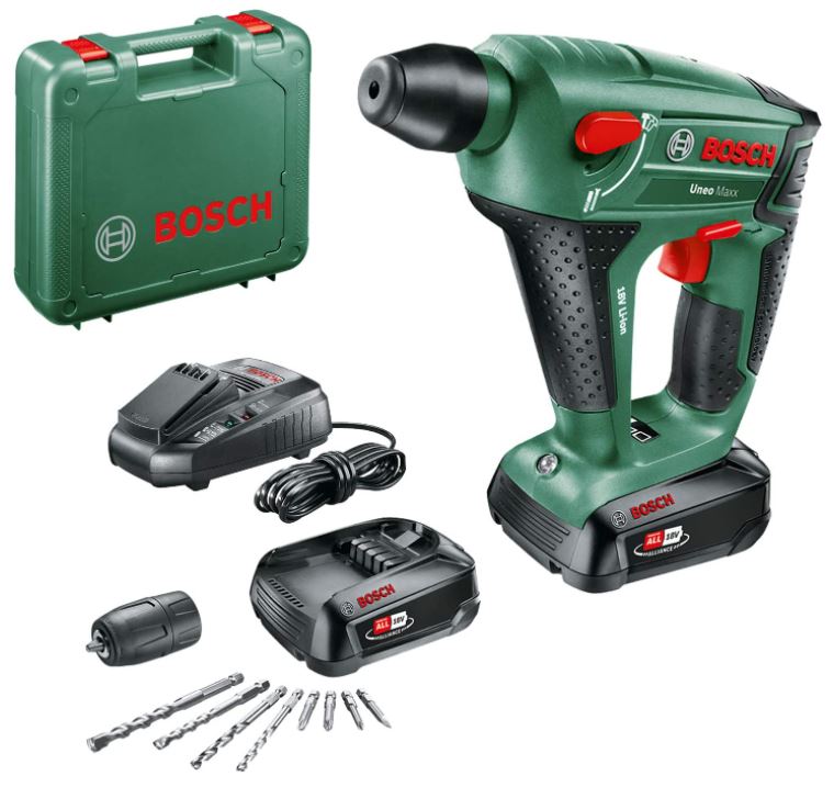 Bild zu Bosch Akku Bohrhammer UneoMaxx (2 Akku, 18 Volt System, im Koffer) für 139,89€ (VG: 167,53€)