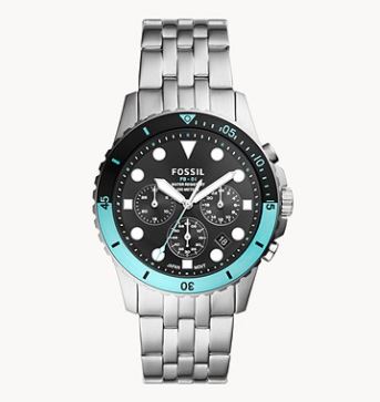 Bild zu Fossil Chronograph FB-01 Edelstahl mit schwarz blauer Lünette ab 53,72€ (VG: 133,79€)