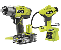 Bild zu Ryobi Akku-Radwechsel Set R18IWPI-115G (18 V Akku-Schlagschrauber & Kompressor) für 170,99€ (Vergleich: 229,90€)