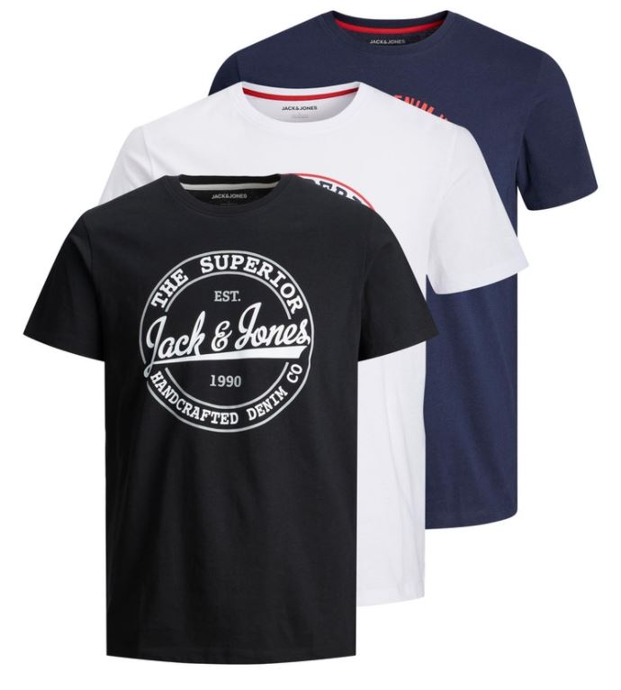 Bild zu 3er Pack Jack & Jones T-Shirts (Gr.: S – 3XL) für 16,99€ (VG: 27,96€)