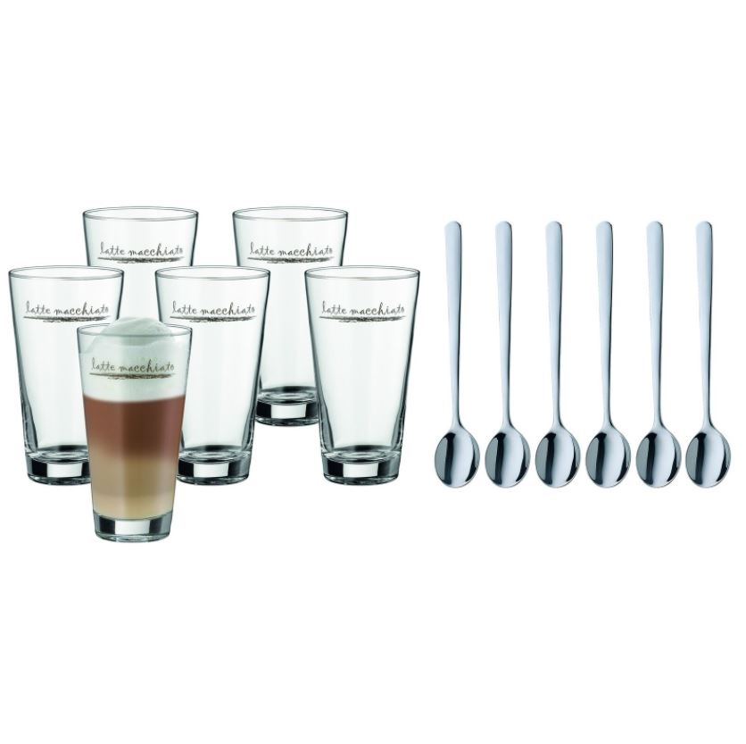 Bild zu WMF Latte Macchiato Gläser-Set 6 Stück mit passenden Löffeln für 21,99€ (VG: 29,95€)