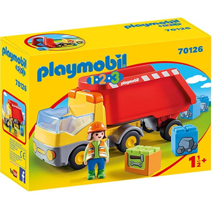 Bild zu Amazon: diverse Playmobil 1.2.3 Sets zu sehr guten Preisen – z.B. PLAYMOBIL 1.2.3 – 70126 Kipplaster mit Bauarbeiter für 7,96€ (VG: 11,49€)