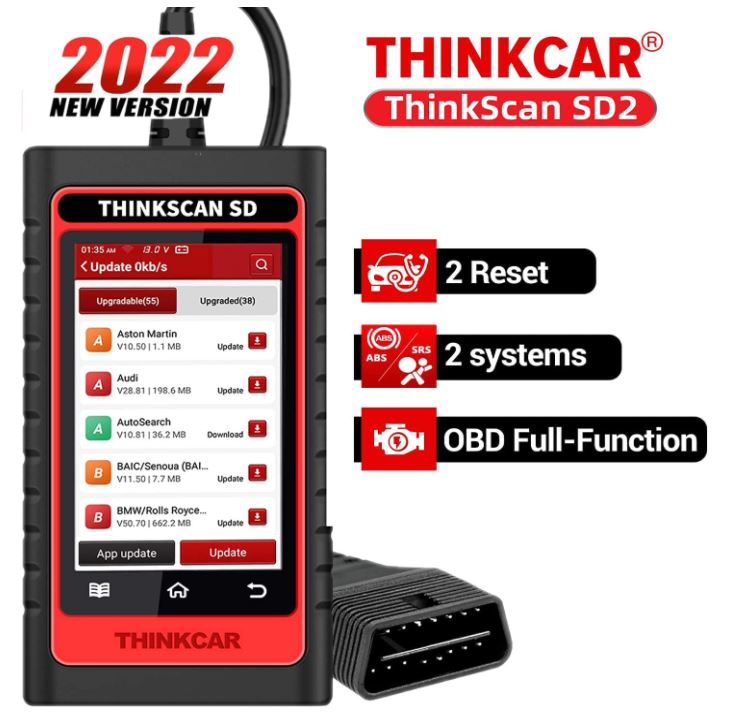 Bild zu thinkcar Thinkscan SD2 obd2 Diagnosegerät mit 28 Resets mit WLAN für 83,40€