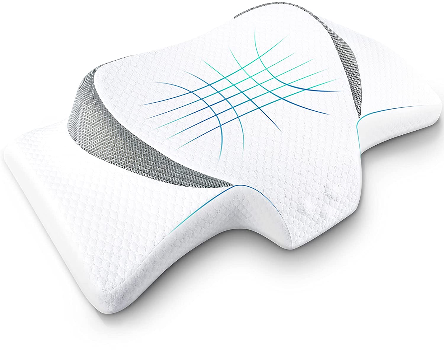 Bild zu Orthopädisches Memory Foam Nackenstützkissen für Seiten- und Rückenschläfer für 16,49€