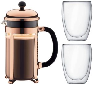 bodum chambord kaffeebereiter + pavina gläser