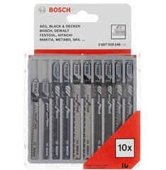 Bild zu Bosch Professional 10tlg. Stichsägeblatt Set (für Holz, Zubehör Stichsäge T-Schaftaufnahme) für 4,61€ (VG: 9,93€)