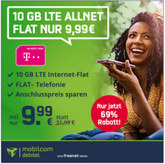 Bild zu [endet am Freitag] 10GB Green LTE Datenflat mit Sprachflat im Telekom Netz für 9,99€ im Monat